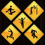 Yellow Signs - Different Sports N4