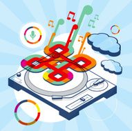 Music clouds mixer and abstract graphics