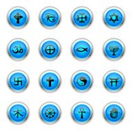Blue Icons - Religious Symbols N2