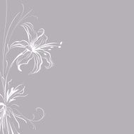 Flowers illustration in Silver
