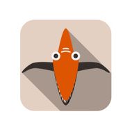 Velociraptor Dinosaur animal face flat design