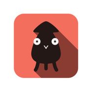 Cuttlefish animal face flat design N2