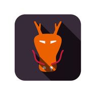 chinese dragon face flat icon design Animal icons series N2
