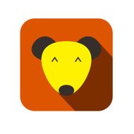 mouse face flat icon design Animal icons series N2