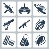 Vector isolated war icons set