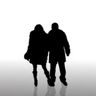 Vector silhouette of couple N400