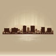 El Paso Texas brown skyline city silhouette