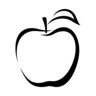 Apple Vector black contour