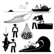 Fisherman Fishery Industry Industrial Pictogram