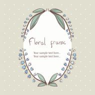 floral bellflower wreath frame for text