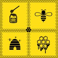 Honey vector icons N2