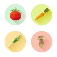 Set of flat design vegetables icons isolated on a white N2