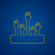 Helping hand design background stock vector