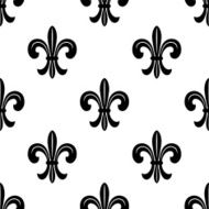 Stylized French fleur de lys seamless pattern N2