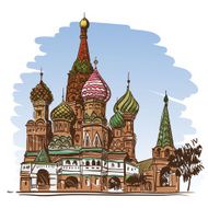 Saint Basil&#039;s Cathedral hand drawn vector illustration N6