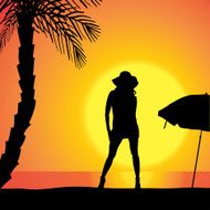 Vector silhouette of woman N546