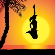 Vector silhouette of a woman N2124