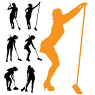 Vector silhouette of the woman who cleans N3