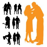 Vector Silhouette Of People N901