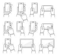 Hands with smart phones