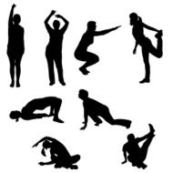 Vector silhouette of a woman N2125