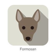 Formosan dog face flat icon series