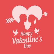 Valentine&#039;s day concept girl guy and heart N2