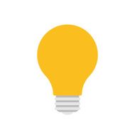 Light bulb icon modern minimal flat design style lightbulb