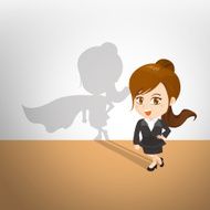 cartoon illustration businesswoman act superhero