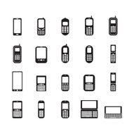 Mobile phones icons set