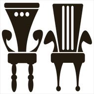 furniture of throne icons isolated on white background N2