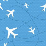 Vector seamless pattern with plane icons