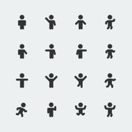 Stick men vector icons set N2