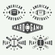 Vintage rugby and american football labels emblems logo N3