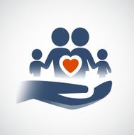 Hand holding family symbol love or life insurance concept N2