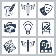 Art related vector icons set