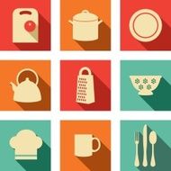 Kitchen flat icons N14