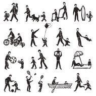 Family Activity Sketch Icon Set N2
