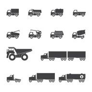 Trucks icons set N4