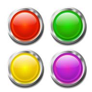 Color Glossy Button Set On White