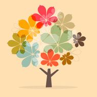Abstract Chestnut Tree Illustration