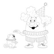 Clown with trained dog contour N2