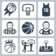 Basketball vector icons set