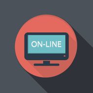 flat icon monitor with symbol online