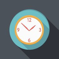 flat icon with a shadow clock