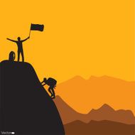 Mountain climbing vector illustration