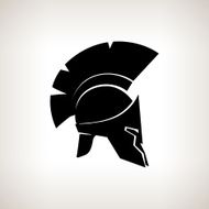 Silhouette helmet on a light background vector illustration N2