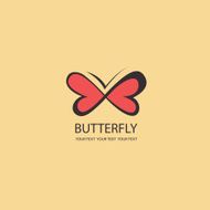 Sweet Butterfly wings in the shape of hearts Vector icons N3