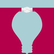 Creative light bulb Idea and handshake sign concept N3