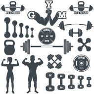 Fitness gym icons N8